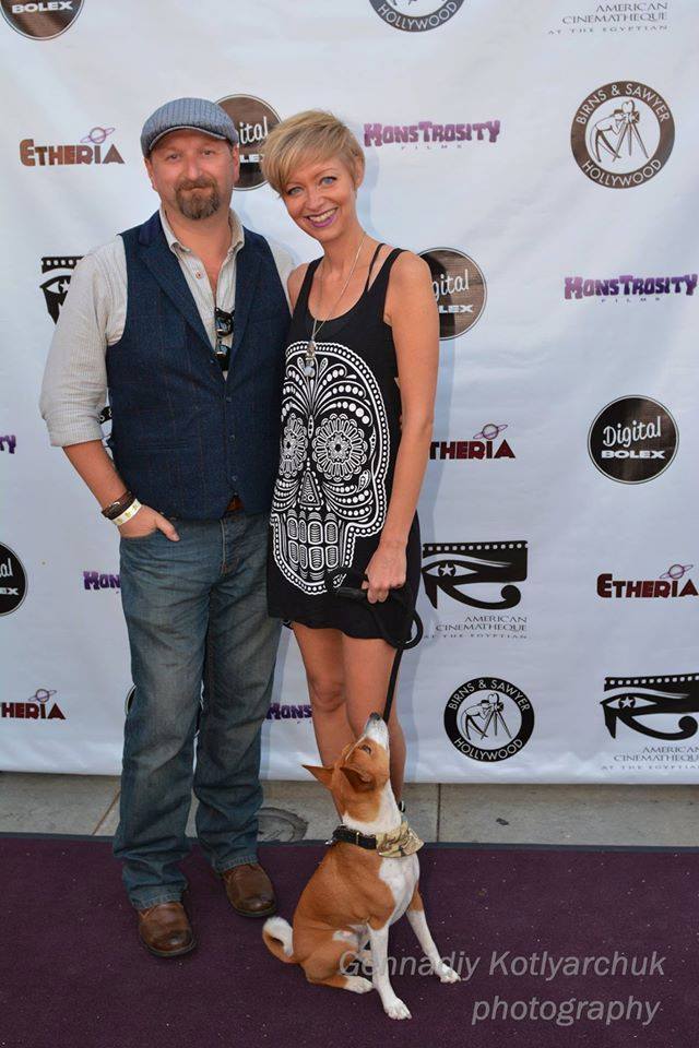 Neil Marshall, Axelle Carolyn, and Anubis at Etheria Film Night 2015